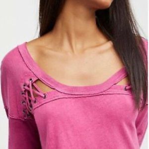 Free People First Love Lace Up Top